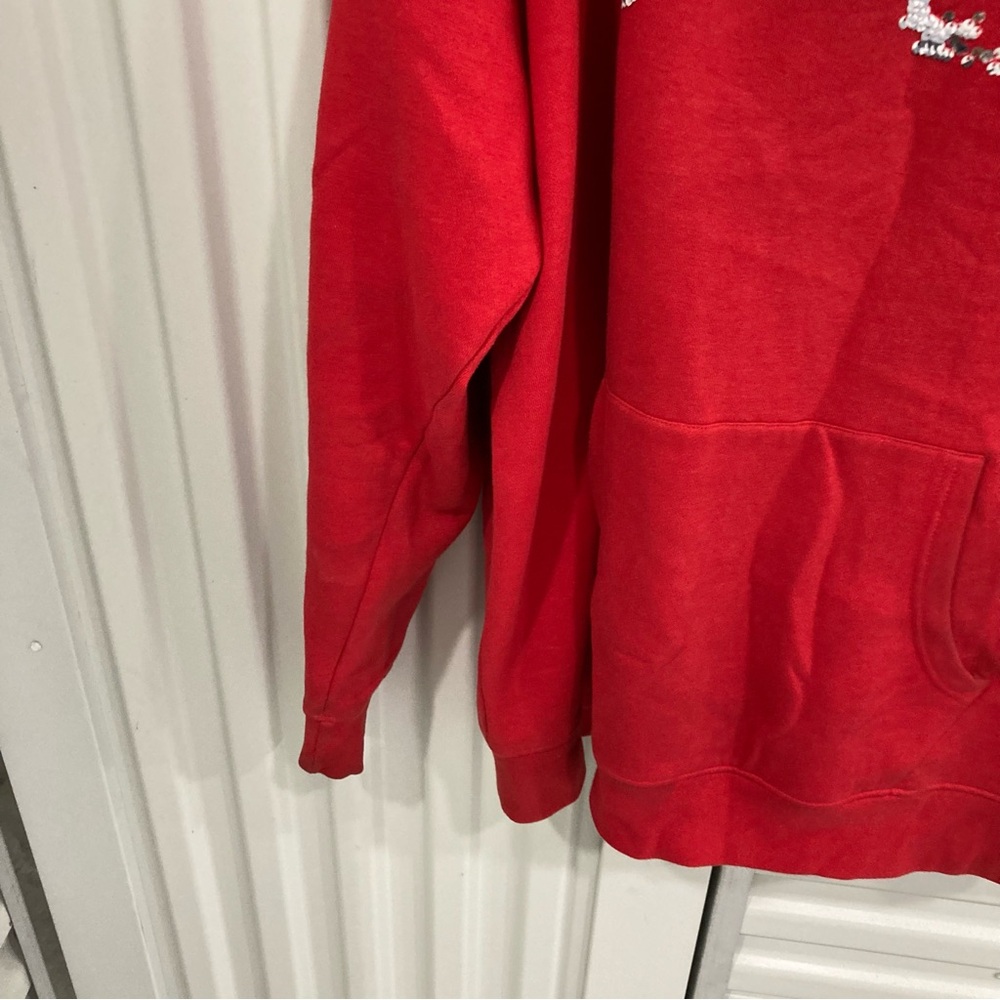 Staple Red Hoodie with Sequin Bird Design - Picture 9 of 14